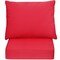 Outdoor Chair Cushion Set Seat And Back Cushion Polyester Thick Padded With Ties Removable Cover Patio